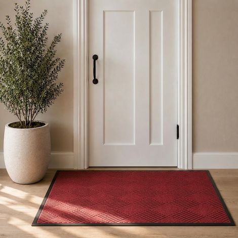 Tapis d'entrée Brush Clean 90x150 cm - Rouge (1/5)