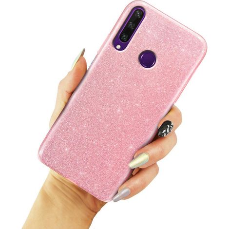 Funda con purpurina para Huawei Y6P, rosa (1/3)