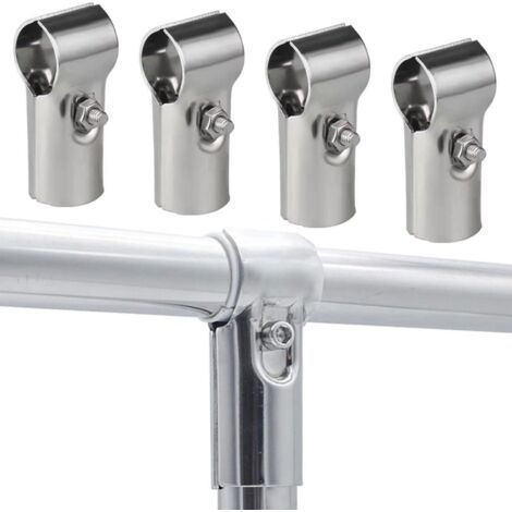 Lot de 4 Connecteur de Collier de Serrage en T, Colliers de Serrage en T 25mm, Structural Tuyau Connecteur Chaîne Lien Clôture Pince Inox Acier pour les Clôtures et les Fournitures de Maison (1/5)