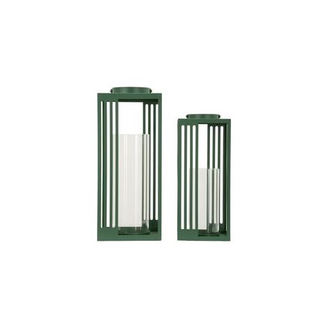 Ensemble de lanternes linee 2 pièces cm 18,3x18,3x43,5-15x15x36,5 (verre trempé) (1/5)