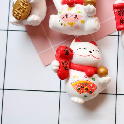 PVC-Mini-Tierfigur – Glückskatze mit beweglichen Armen zur Dekoration – 8-teiliges Set mit verschiedenen Posen (1/4)