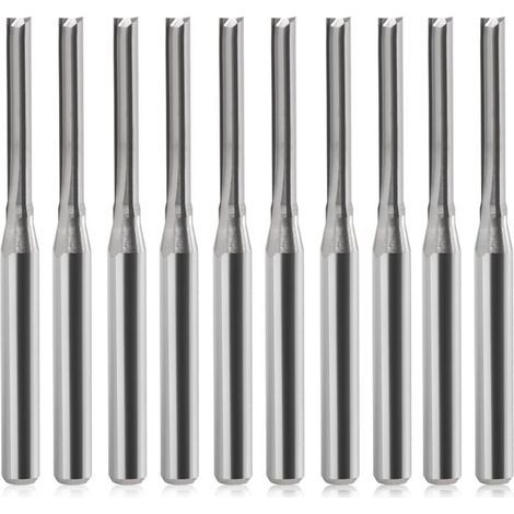 3.175 X 2 x 15 mm deux flûtes droites End Mill Wood Pointes de fraisage CNC Lot de 10 (1/4)