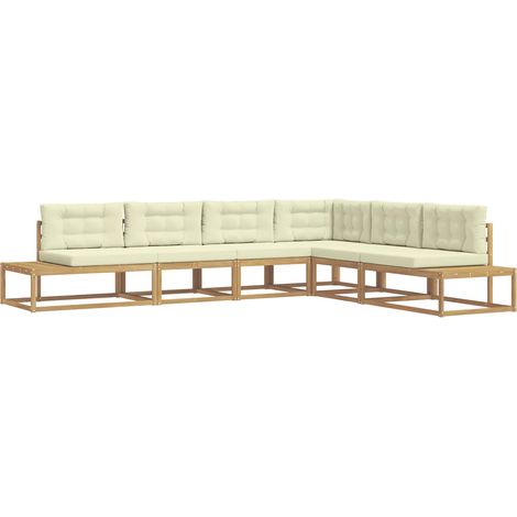 Set di divani da esterno Bianco 357 x 198,5 x 73 cm Poliestere vidaXL