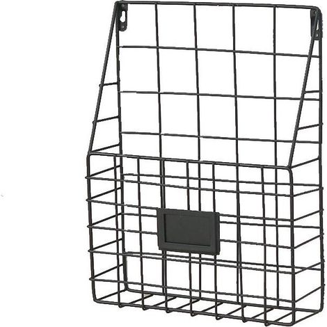 Étagère Murale pour Magazines et Journaux, Panier de Rangement Mural Noir, Support de Lecture Moderne pour Salon, Bureau ou Chambre (1/4)
