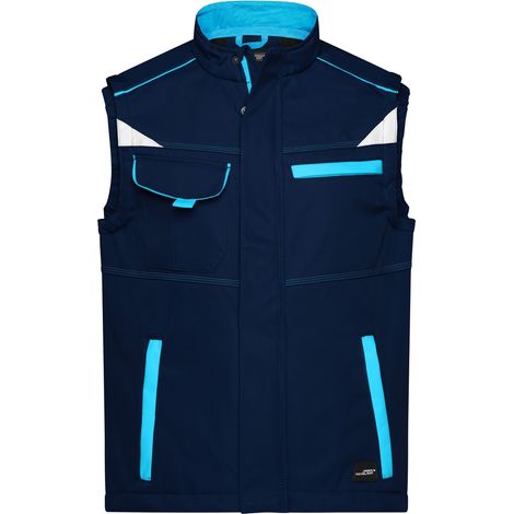 James & Nicholson Softshellweste Wind- und wasserabweisend JN852 Gr. 3XL navy/turquoise (1/5)