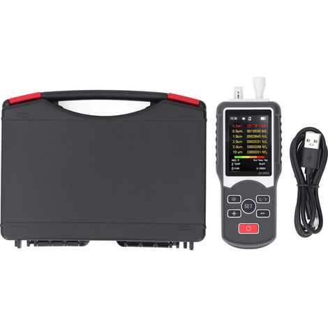 Détecteur de qualité d'air portable professionnel, compteur de particules de poussière, capteur de pollution, testeur de concentration PM2.5, appareil de mesure précis pour usage intérieur et extérieu (1/5)