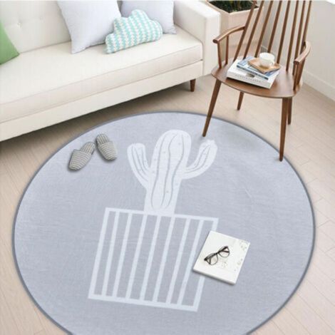 Tapis d'extérieur rond Ø60cm, adapté pour usage intérieur et extérieur, style moderne, résistant aux intempéries (1/3)