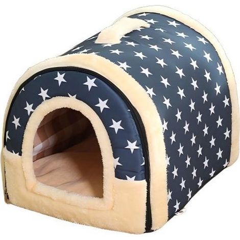 Cuccia per gatti in peluche - Lettino per gatti con morbido tappetino in peluche - Morbido e confortevole - Pieghevole - Interno cavo - Adatto a conigli, porcellini d'India e gattini fino a 2,5 kg - 3 (1/5)
