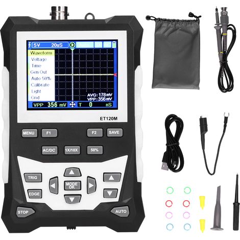 Oscilloscope portatif ET120M, Simulation numérique colorée, 120MHZ (1/5)