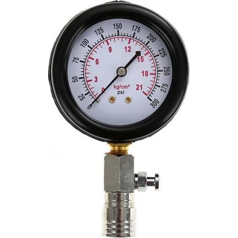 Kit de compressiomètre - 8 pièces - 0–20 kg/cm² (0–300 psi) - Mallette & adaptateurs - Pour moteurs essence (1/4)