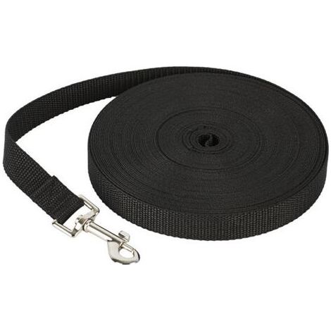 Laisse de dressage pour chien 10 mètres, corde en polypropylène noire, idéale pour promenade ou arrimage, sangle de dressage robuste pour chiens (1/5)