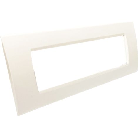 Placchetta per interruttore a 7 posti bianca cassetta 507 compatibile con bticino living light supporto cover (1/2)