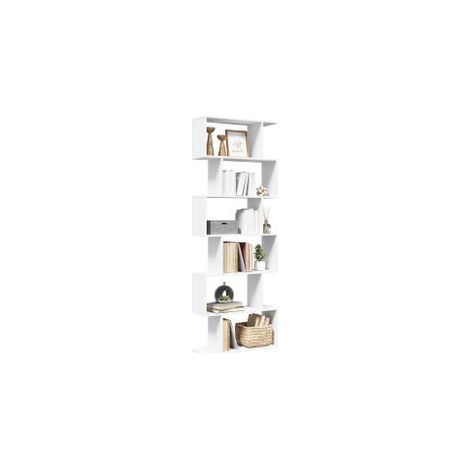 Étagère séparatrice de pièce à 6 niveaux blanc 70x24x193 (1/5)
