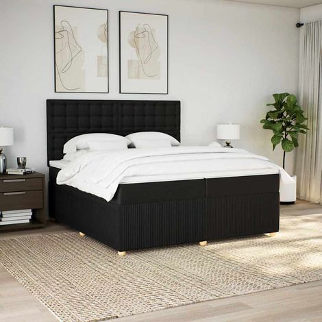 Boxspringbett mit Matratze Schwarz 200x200 cm Stoff vidaXL (1/5)