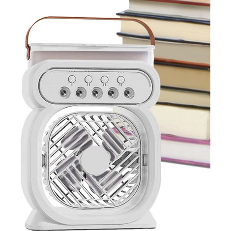 Ventilateur de brume portable, ventilateur de brume portable - Bureau de brume de ventilateur portable - Filoteur à air silencieux fonctionnant avec batterie avec lumière, humidificateur Coo (1/5)
