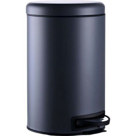 Cubo de basura de 12 litros con pedal y cubo interior - Cierre suave, manos libres (1/5)