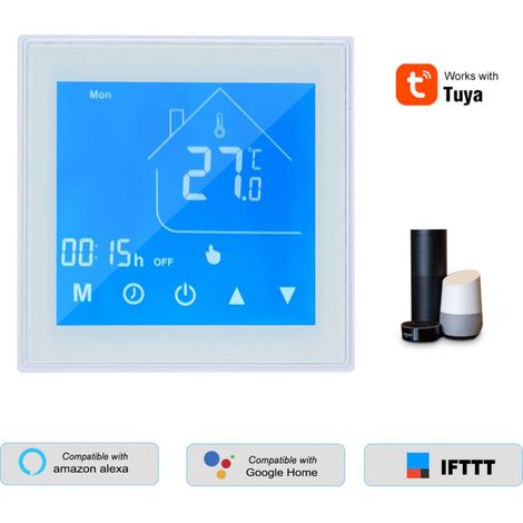 Tuya WiFi Chauffage de l'Eau Thermostat Intelligent Programmation Hebdomadaire (Plomberie), blanc (1/5)