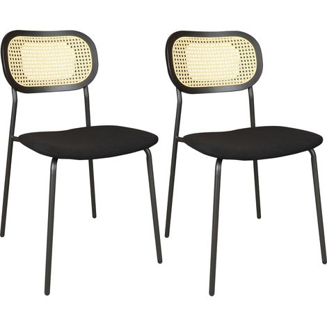 Lot de 2 chaises en bois et velours et pieds en métal, NOSARA (1/5)