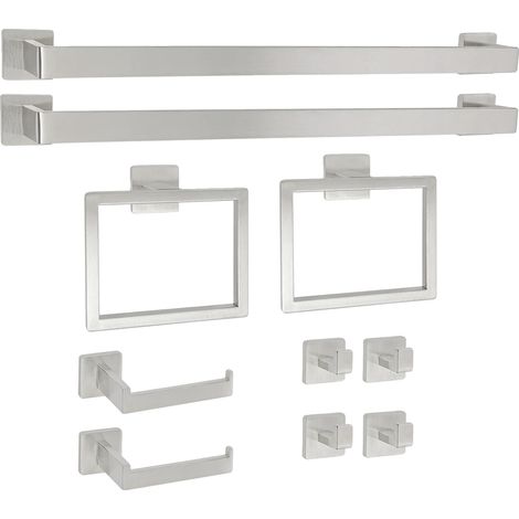 Set di 10 portasciugamani da bagno, design moderno a parete. (1/2)