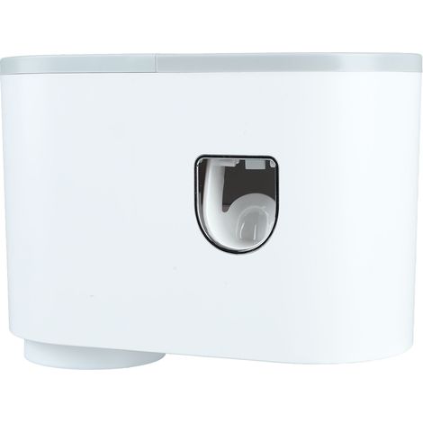 Porte-brosses à dents mural avec plateau de rangement et distributeur de dentifrice intégré pour salle de bain (1/5)