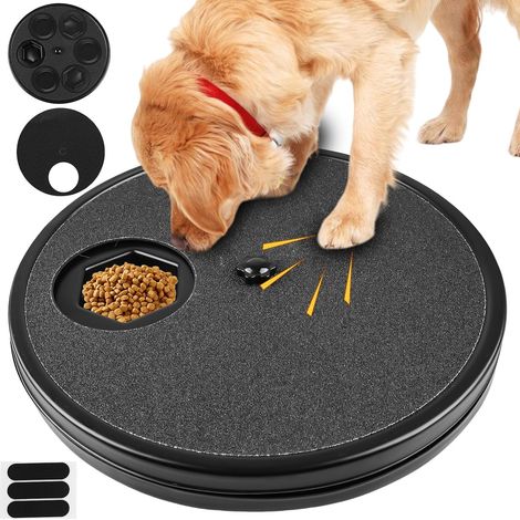 Tiragraffi per cani con contenitore per dolcetti, smerigliatrice per unghie con 6 scomparti, rotazione a 360°, alternativa a tagliaunghie e smerigliatrici, nero (1/5)