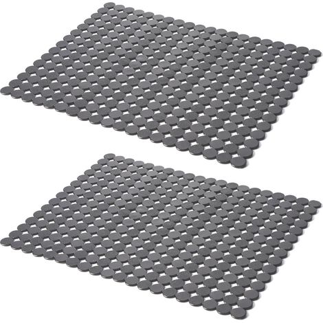 Alfombrillas decorativas para fregadero (juego de 2) - Protege tu fregadero de la suciedad y los arañazos - Alfombrillas extragrandes de PVC - Gris