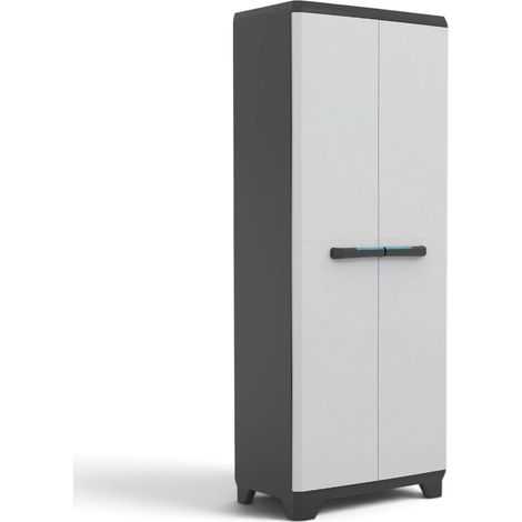 Armadio linear tuttopiani in resina resistente lucchettabile con 2 ante 3 ripiani regolabili e maniglia ergonomica soft touch KETER (1/5)