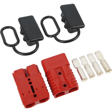 Connecteur d'alimentation de batterie 175 A, câble 1/0 AWG, à connexion et déconnexion rapides avec capuchon anti-poussière, pour treuil, remorque, voiture électrique, chariot ou camping-car. (1/5)