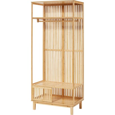 Appendiabiti da ingresso di design 187 x 80 x 47 cm bambù naturale 030010390