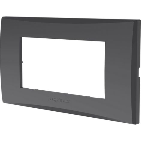 Placca 4 moduli 504 in plastica grigia compatibile anche con Vimar Plana
