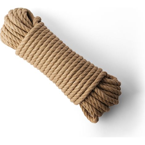 SNURO Corde Chanvre Synthétique (12 mm, 20 m) - Corde Torsadée en Chanvre Synthétique - Corde épaisse pour Loisirs, Sport et Décoration - Polyvalente avec Grande Résistance à la Traction