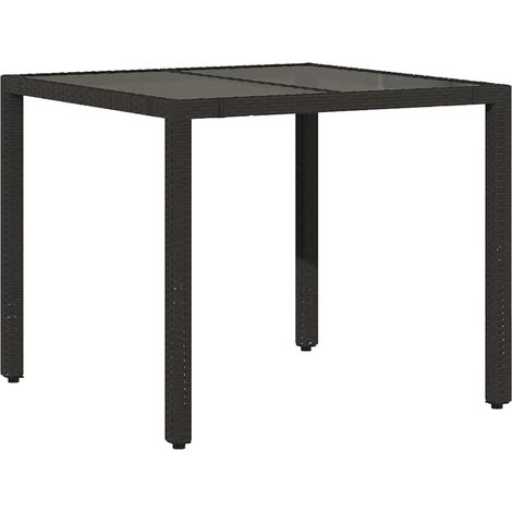 Maison Exclusive - Gartentisch mit Glasplatte Schwarz 90x90x75 cm