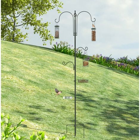Vogel-Futterstation aus Stahl 208 cm mit 4 Haken, schwarz HAVRYA (1/5)