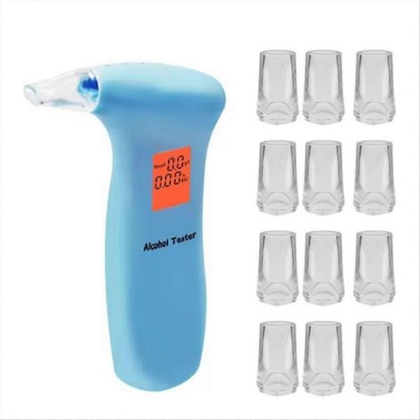 Tragbares Atemalkoholmessgerät mit 12 Mundstücken, Alkoholmonitor für Trunkenheit am Steuer (1/5)