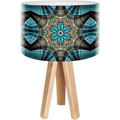 Lampe de chevet mandala foto-308 - Bois clair