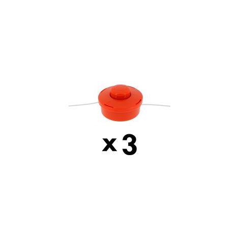 Lot de 3 têtes fil pour débroussailleuse – Système semi-automatique 'Tap and Go' – Compatible avec GT Garden et autres marques – Diamètre 115 mm (1/2)