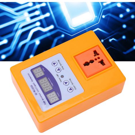 Automatischer Smart-Thermostat mit LED-Digitalanzeige, Temperatursensor, Temperaturregler, Thermostatstecker, europäischer Norm 110–240 V, orangefarbenes Modell (1/5)