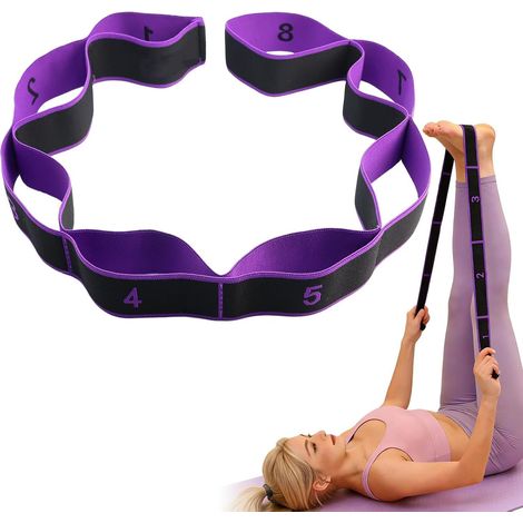 2 fasce elastiche per allenamento di forza, 8 livelli di resistenza, fascia elastica per esercizi, fascia elastica sportiva per fitness e allenamento di forza, per yoga latino, pilates e fitness (viol