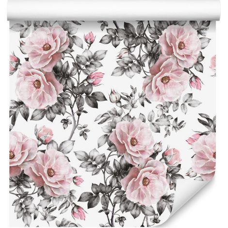 Bellissima carta da parati con fiori dai colori pastello per soggiorno e camera da letto, 50x1000 cm. (1/5)