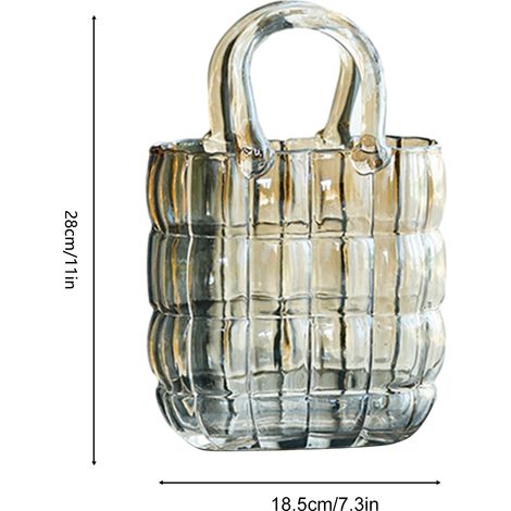 Vase en verre, panier transparent, composition florale pour salon, sac créatif, aquarium