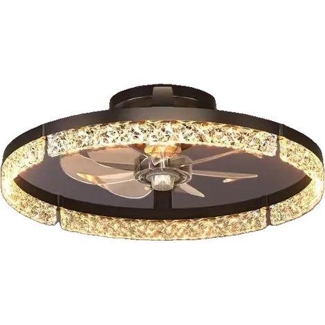 Ventilador de techo, luz LED regulable, mando a distancia, negro. (1/2)