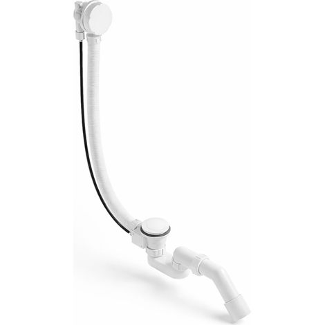 vidage de baignoire 50 mm finition blanc brillant avec trop-plein