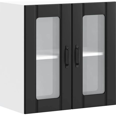 Armario de pared de cocina de diseño moderno espacio de almacenamiento optimizado 60 x 31 x 60 cm madera negra 020050223 (1/5)