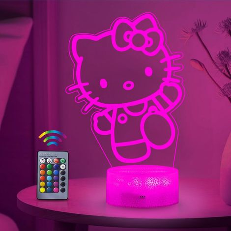 Veilleuse Chat 3D - 1 Unité - Acrylique et ABS - 16 Couleurs LED - Chambre Enfant et Cadeau - Télécommande Incluse (1/5)