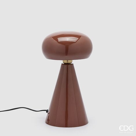 EDG Enzo De Gasperi Lampada da Tavolo Fungo Glossy Brown H34 Ø21 cm IP20 – Uso Interno (1/3)