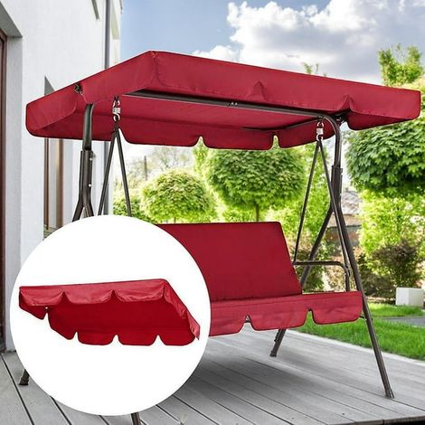 Bache imperméable pour balançoire de jardin, housse de remplacement en toile Oxford, abri extérieur pour terrasse et porche, ensemble avec siège 164x114x15cm + coussin 150x50x10cm (1/4)