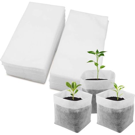 200 Sacs Non Tissés Biodégradables pour Semis/Plantation – Sac de Culture, Godets Semis & Sachets Graines (Pot Horticole sans Fond, Plateau Jardinage DIY) (1/5)