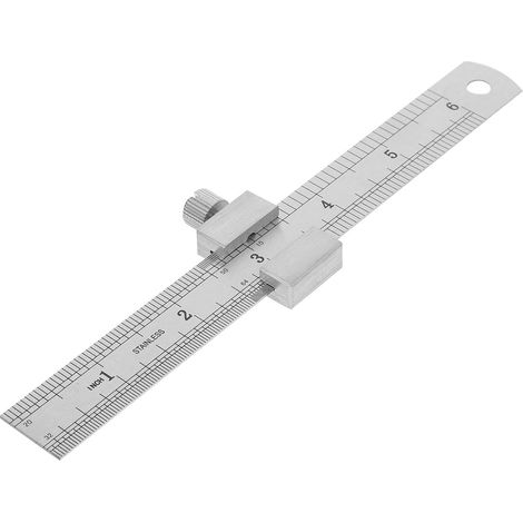 Règle Métallique D'outil de Mesure Précis à Bord Droit en Acier Inoxydable avec Bloc de Positionnement, Échelle Claire et Mesure Profonde 1 Set pour Bureaux et Écoles (1/5)