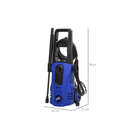 Nettoyeur haute pression bleu 1800 W avec roues, kit 5 pièces et tuyau de 6 m, pression 150 bar pour terrasse, voiture et jardin (1/5)