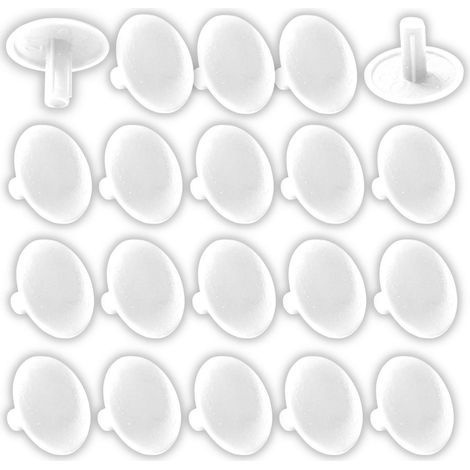 20x Cache vis plastique universel 3x12x6mm cruciforme capuchon trou protection masque, blanc (1/3)